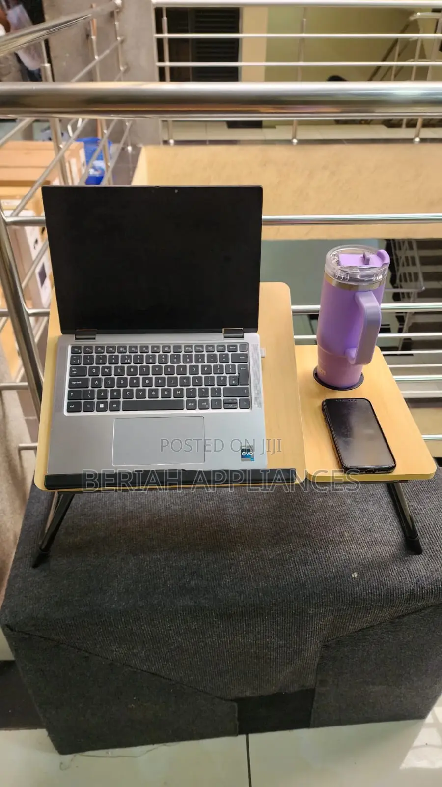Foldable Tilting Laptop Bed Table With Cup Holder