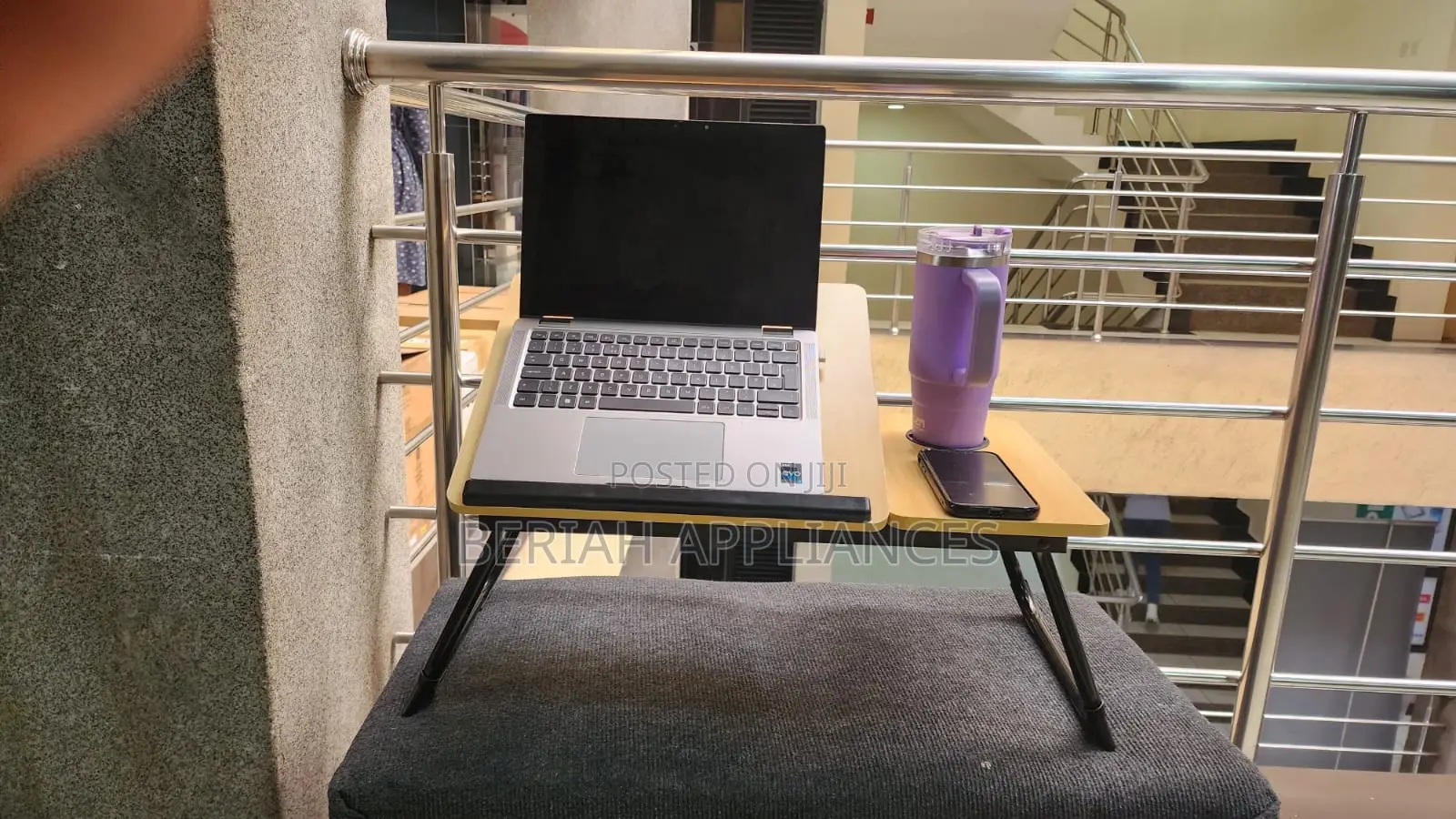 Foldable Tilting Laptop Bed Table With Cup Holder