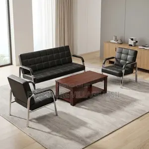 5-Seater Reception OficeSofa Set- Black