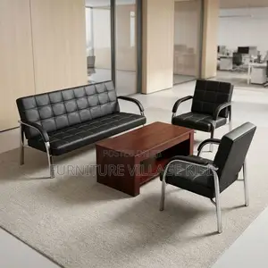 5-Seater Reception OficeSofa Set- Black