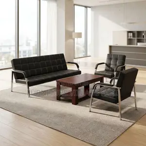 5-Seater Reception OficeSofa Set- Black