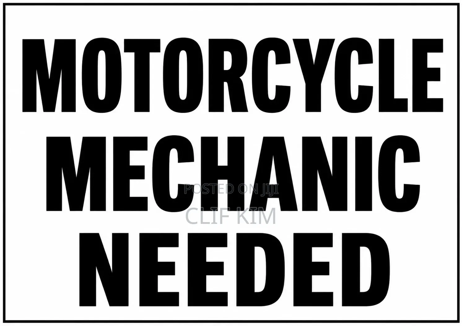 Motorcycle Mechanic Needed