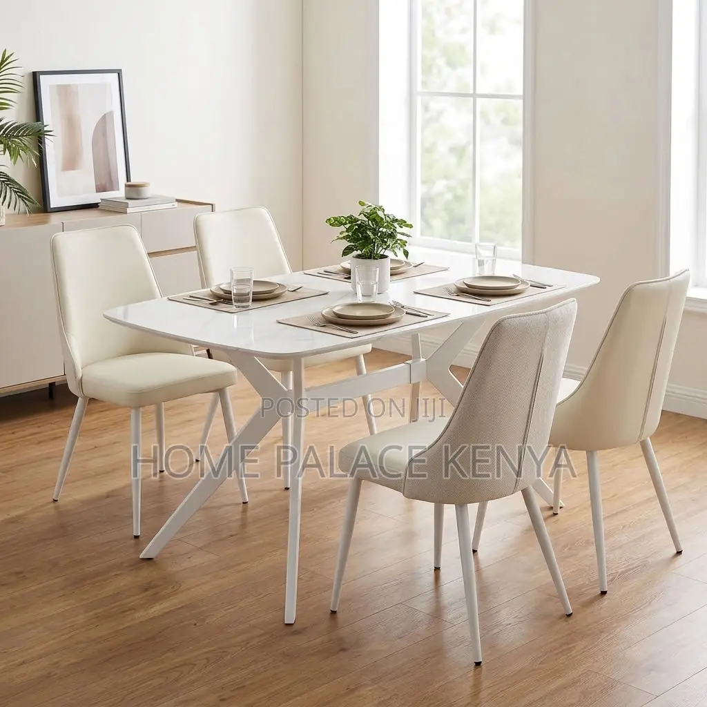 Home Dining Table; 1.3M by 0.7M Marble Top Dining Table