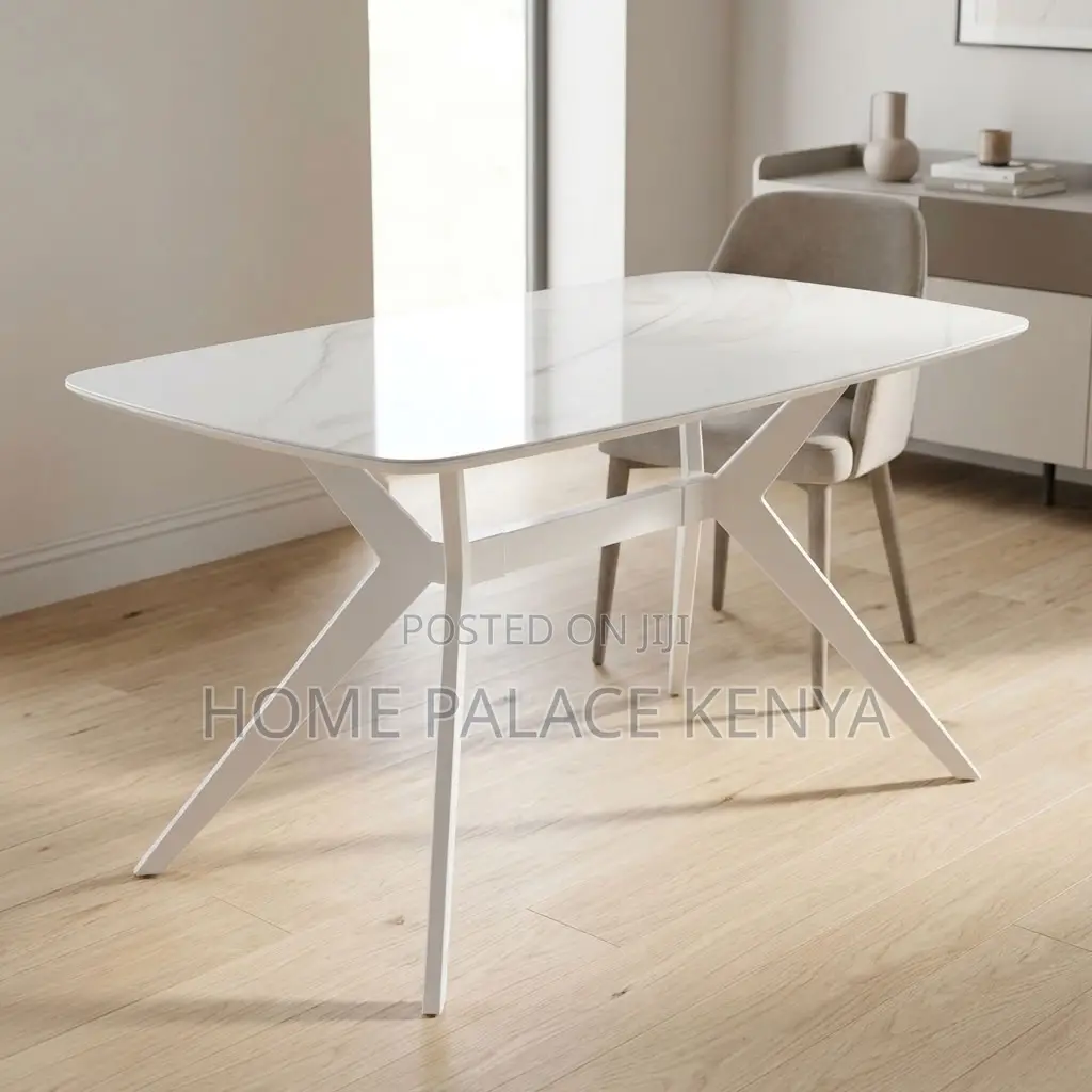 Home Dining Table; 1.3M by 0.7M Marble Top Dining Table