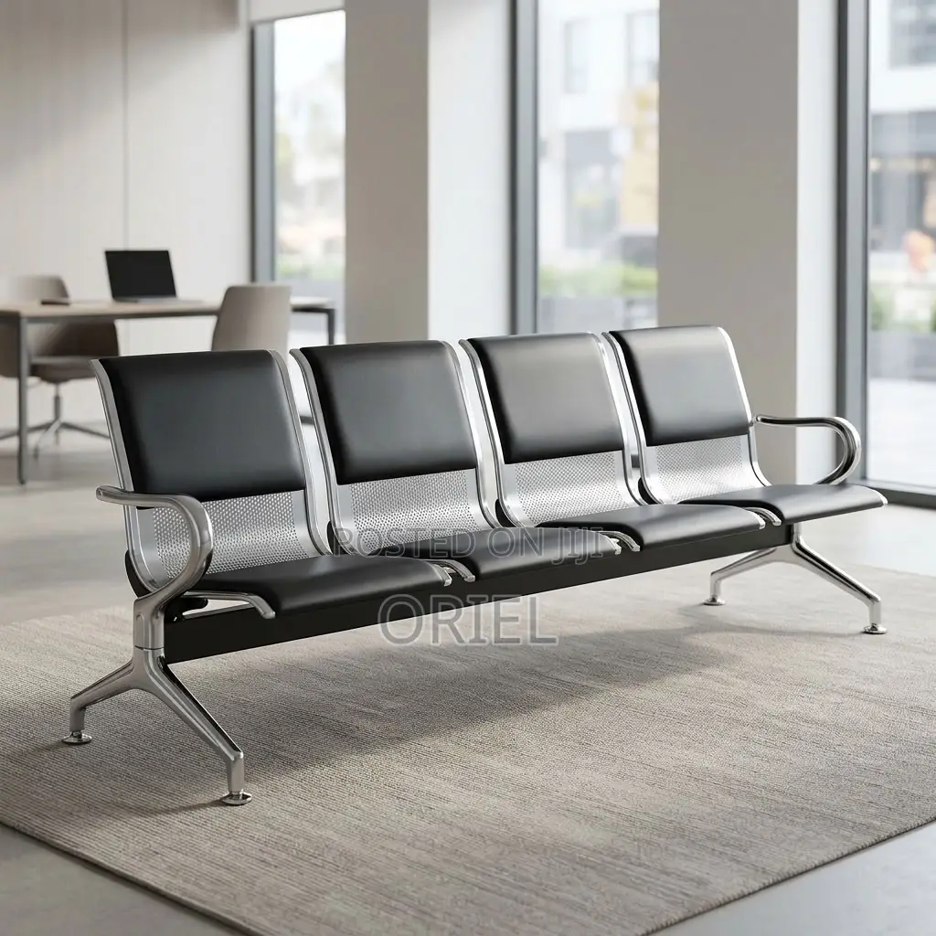 Office Bench : Padded Office Reception Bench for Four
