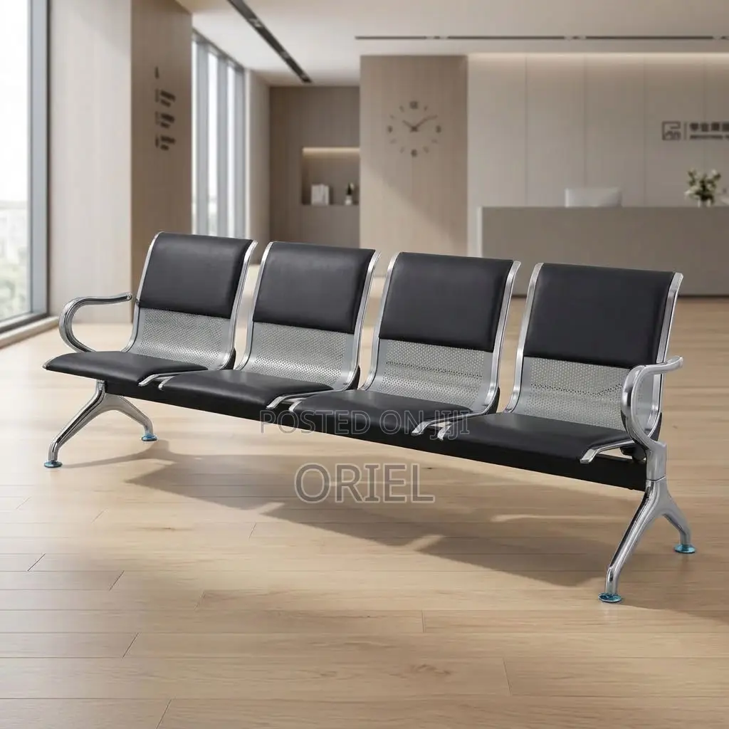 Office Bench : Padded Office Reception Bench for Four