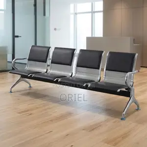 Office Bench : Padded Office Reception Bench for Four