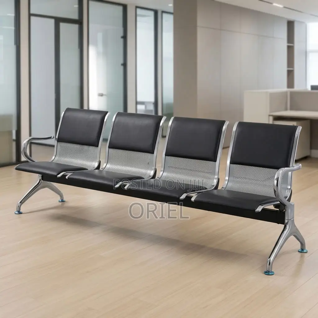 Office Bench : Padded Office Reception Bench for Four