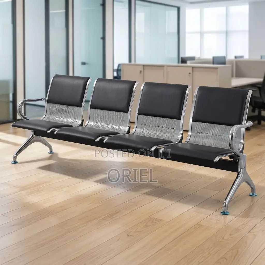 Office Bench : Padded Office Reception Bench for Four