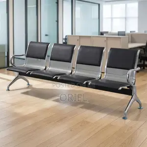 Office Bench : Padded Office Reception Bench for Four