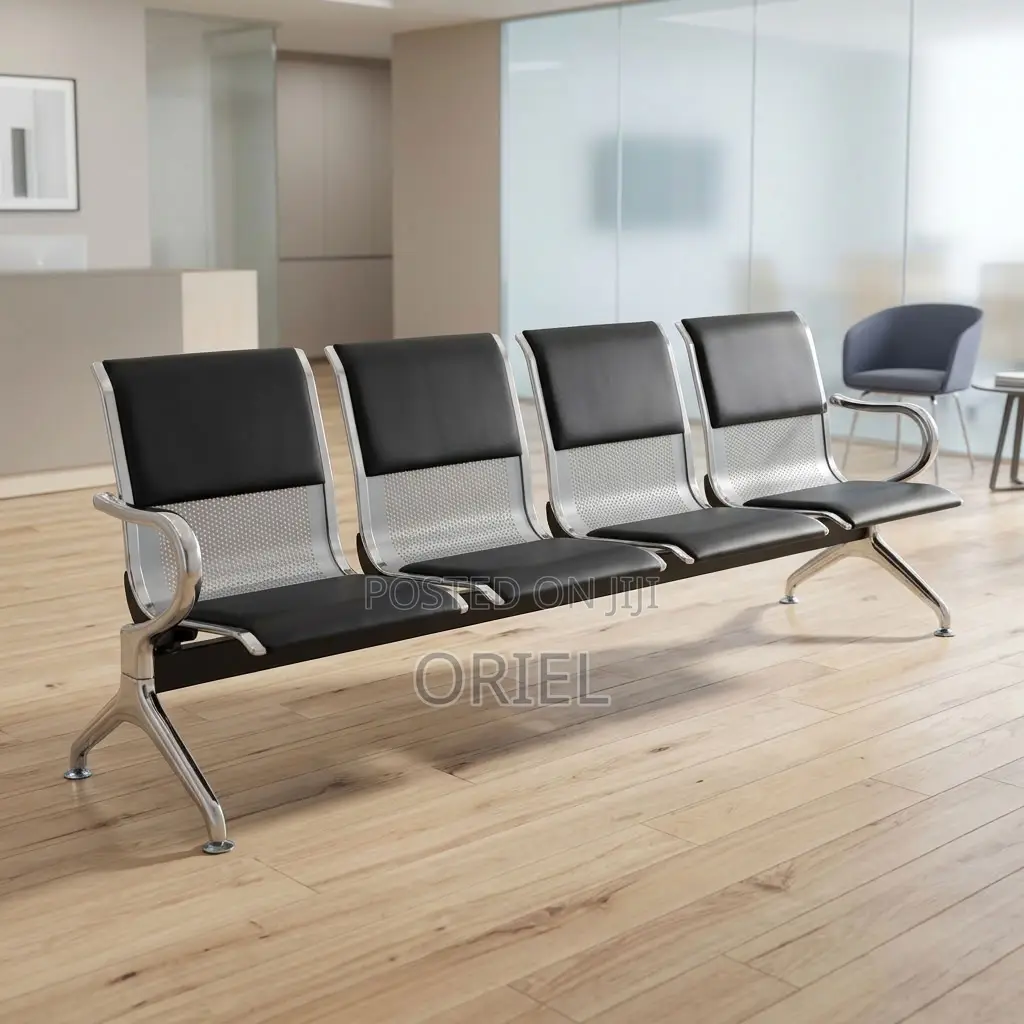 Office Bench : Padded Office Reception Bench for Four