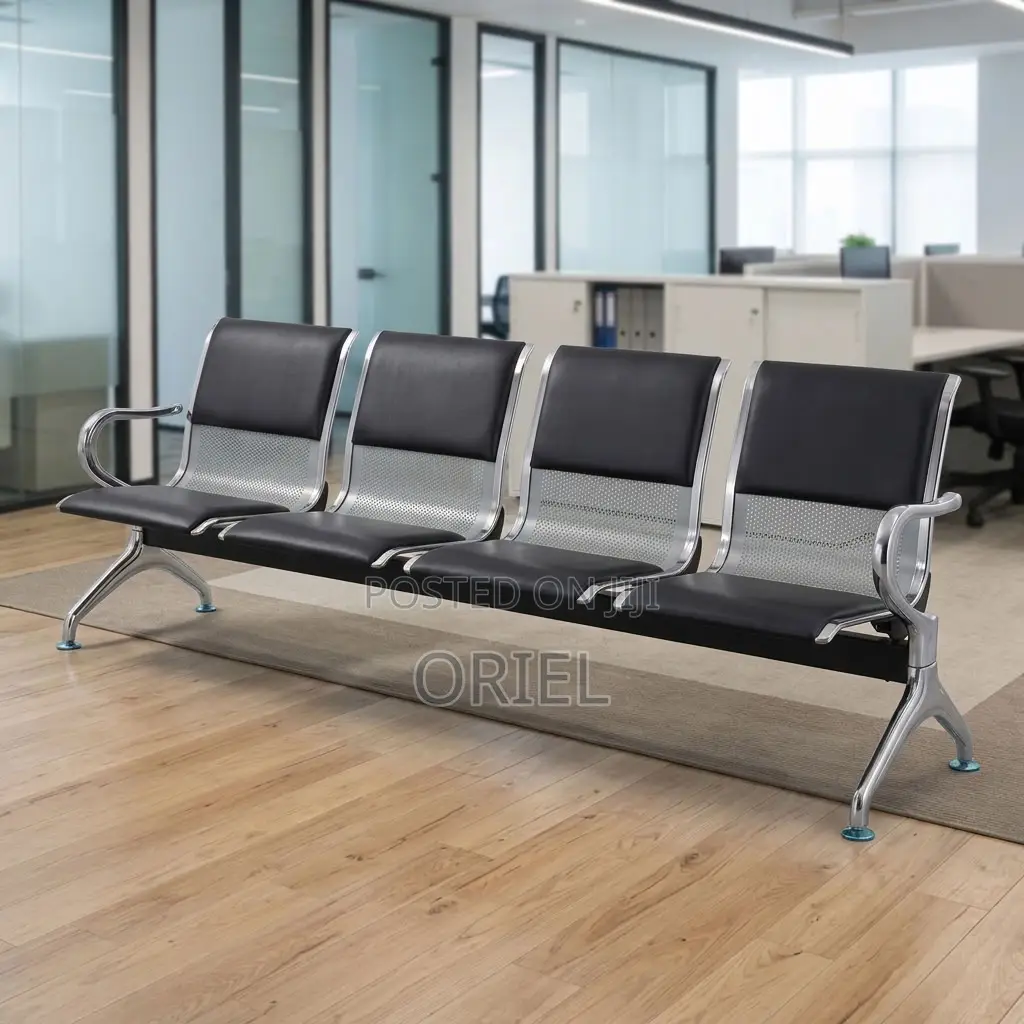 Office Bench : Padded Office Reception Bench for Four