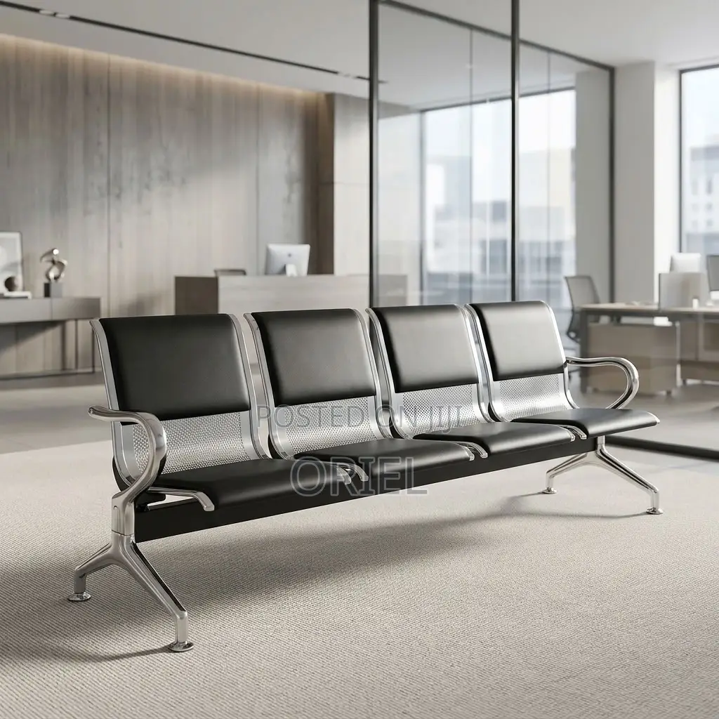 Office Bench : Padded Office Reception Bench for Four