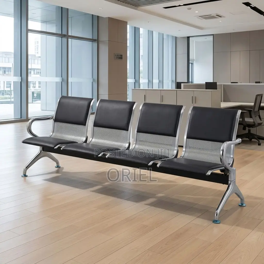 Office Bench : Padded Office Reception Bench for Four