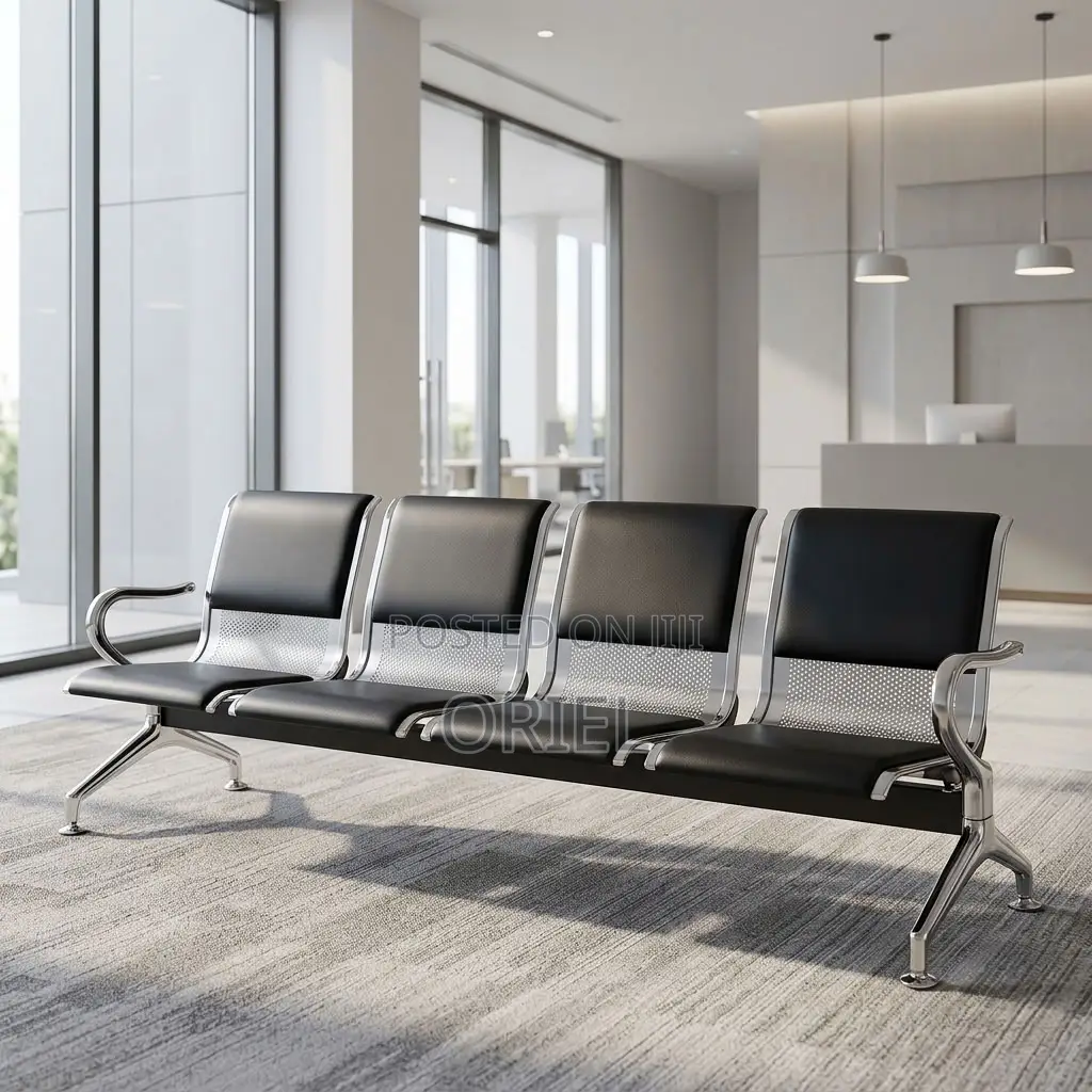 Office Bench : Padded Office Reception Bench for Four