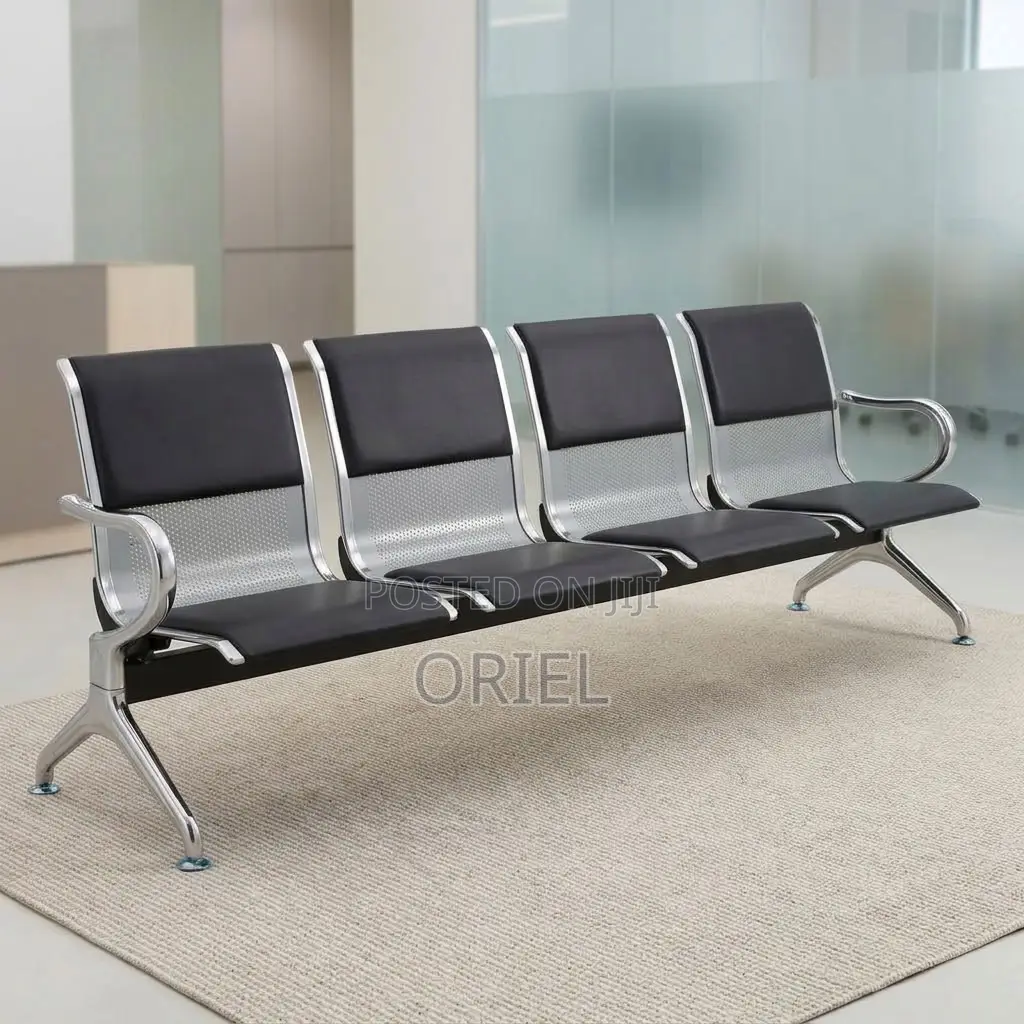 Office Bench : Padded Office Reception Bench for Four