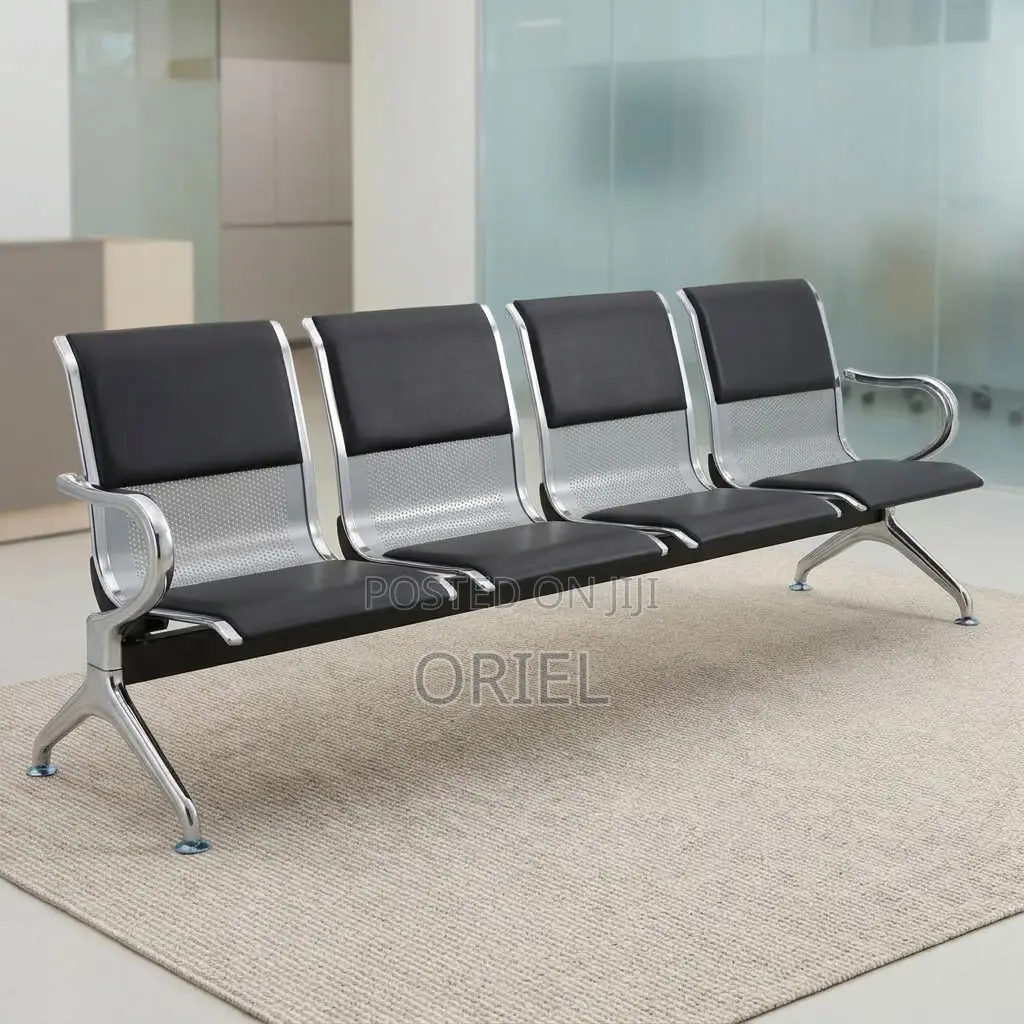 Office Bench : Padded Office Reception Bench for Four