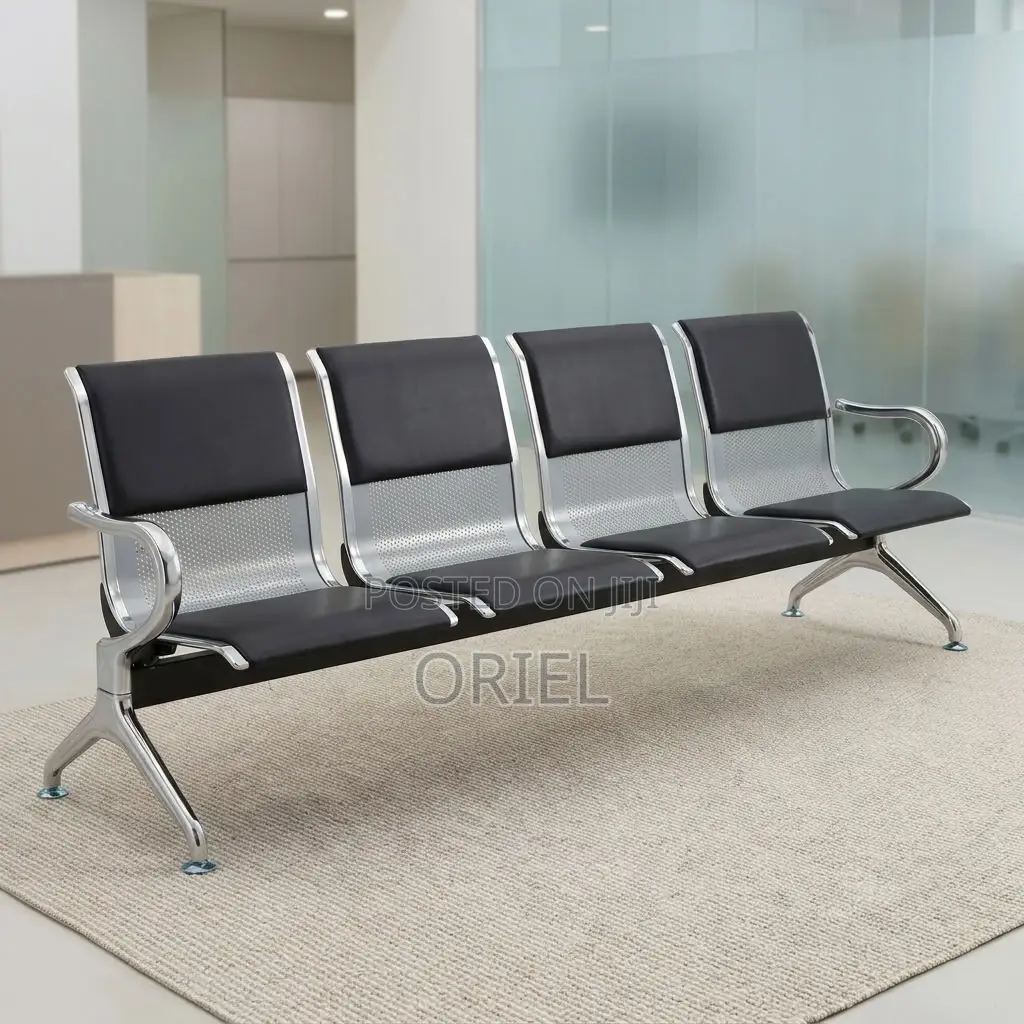 Office Bench : Padded Office Reception Bench for Four