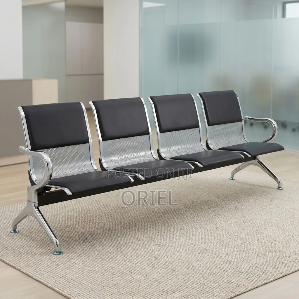Office Bench : Padded Office Reception Bench for Four