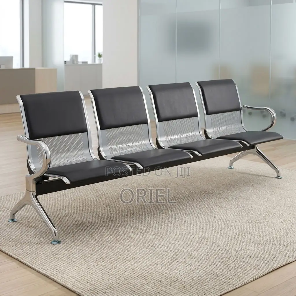 Office Bench : Padded Office Reception Bench for Four