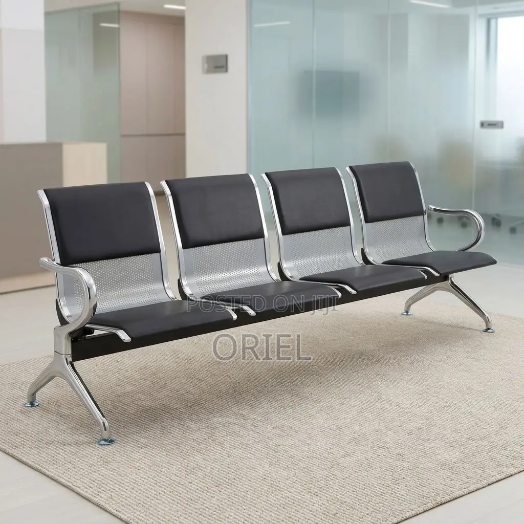 Office Bench : Padded Office Reception Bench for Four