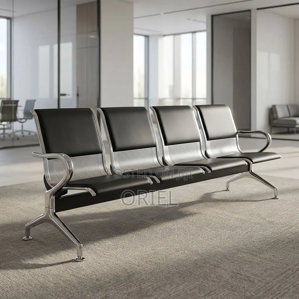 Office Bench : Padded Office Reception Bench for Four