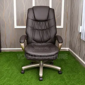 Office Chair; Brown Leather Office Chair