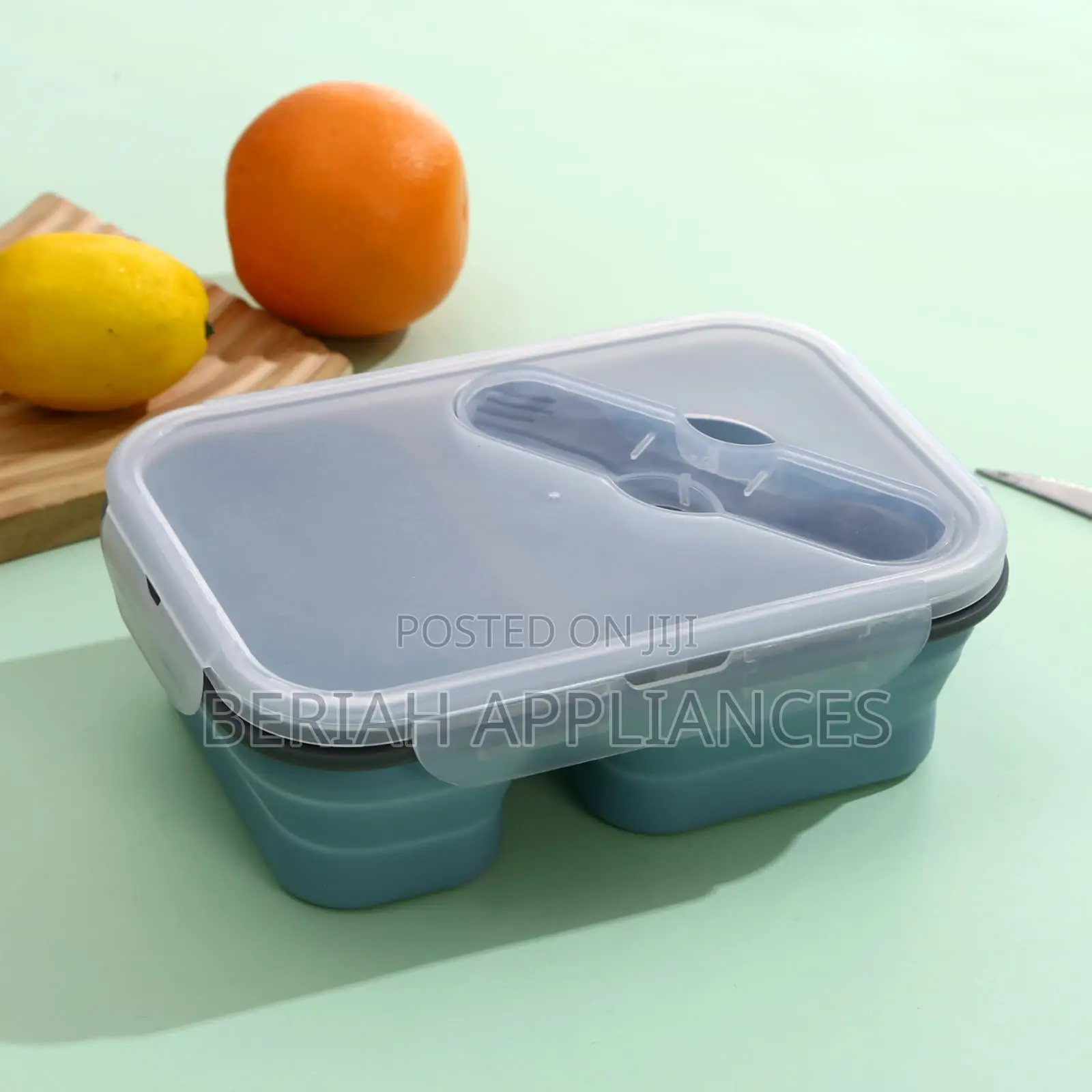 Collapsible Silicone 2 Grid Lunch Box