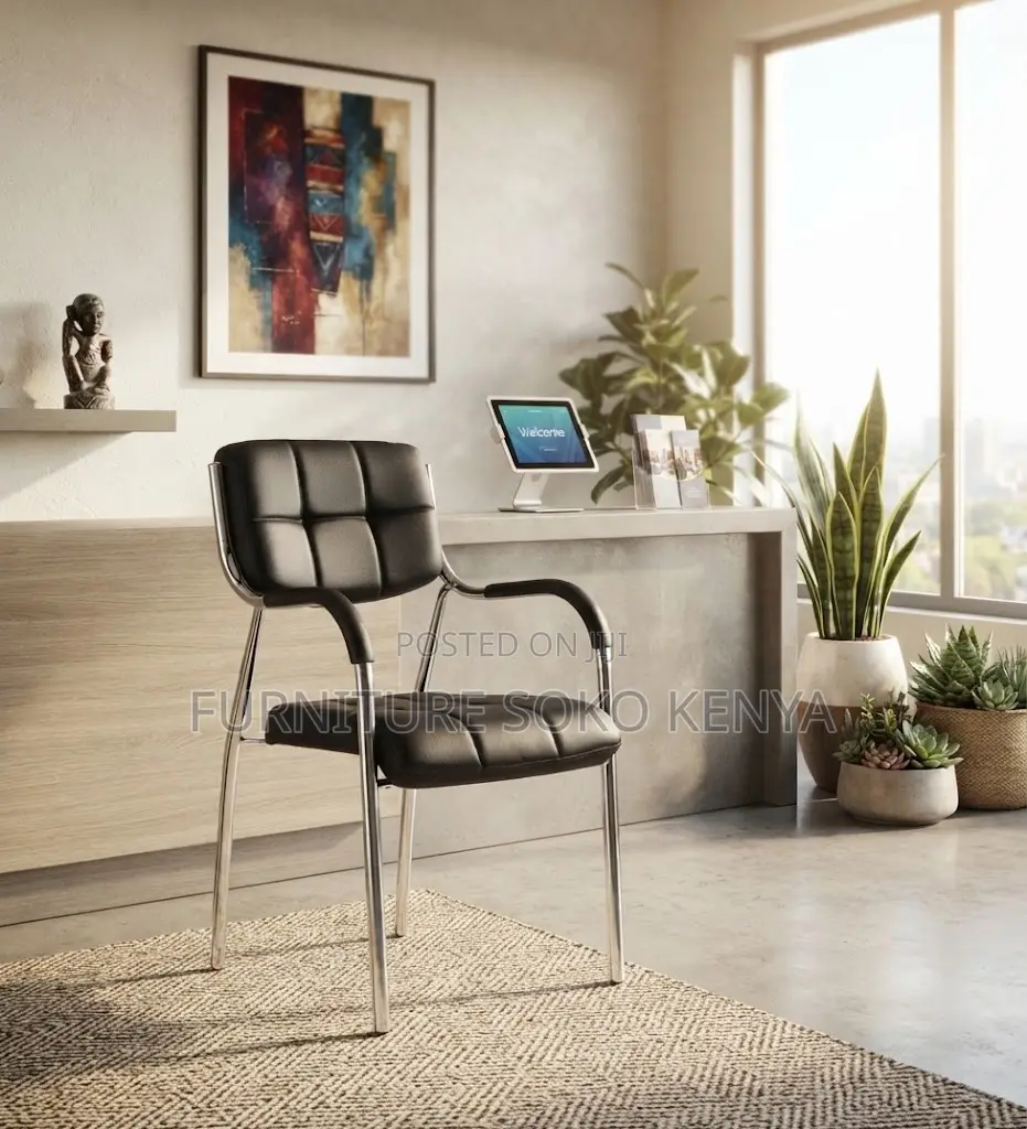 Leather Visitors Chair | Katalina Seat With Armrests