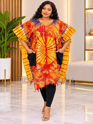 African Ladies Tie &Dye Top Dress/Plus Size Top