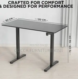Black Home Office Sit Stand Electric 120cm Table