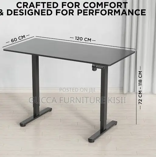 Black Home Office Sit Stand Electric 120cm Table