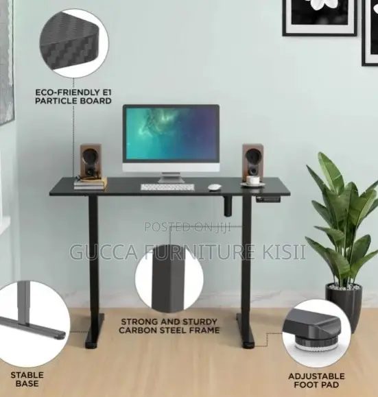Black Home Office Sit Stand Electric 120cm Table