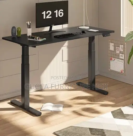 Black Home Office Sit Stand Electric 120cm Table