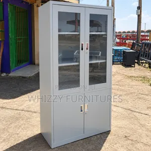 Metal Office Cabinet With Glass Doors