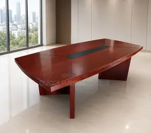 Oval Shape Minimalist 240cm Boardroom Mahogany Table