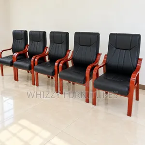 Black Leather Office Waiting Room Chair's