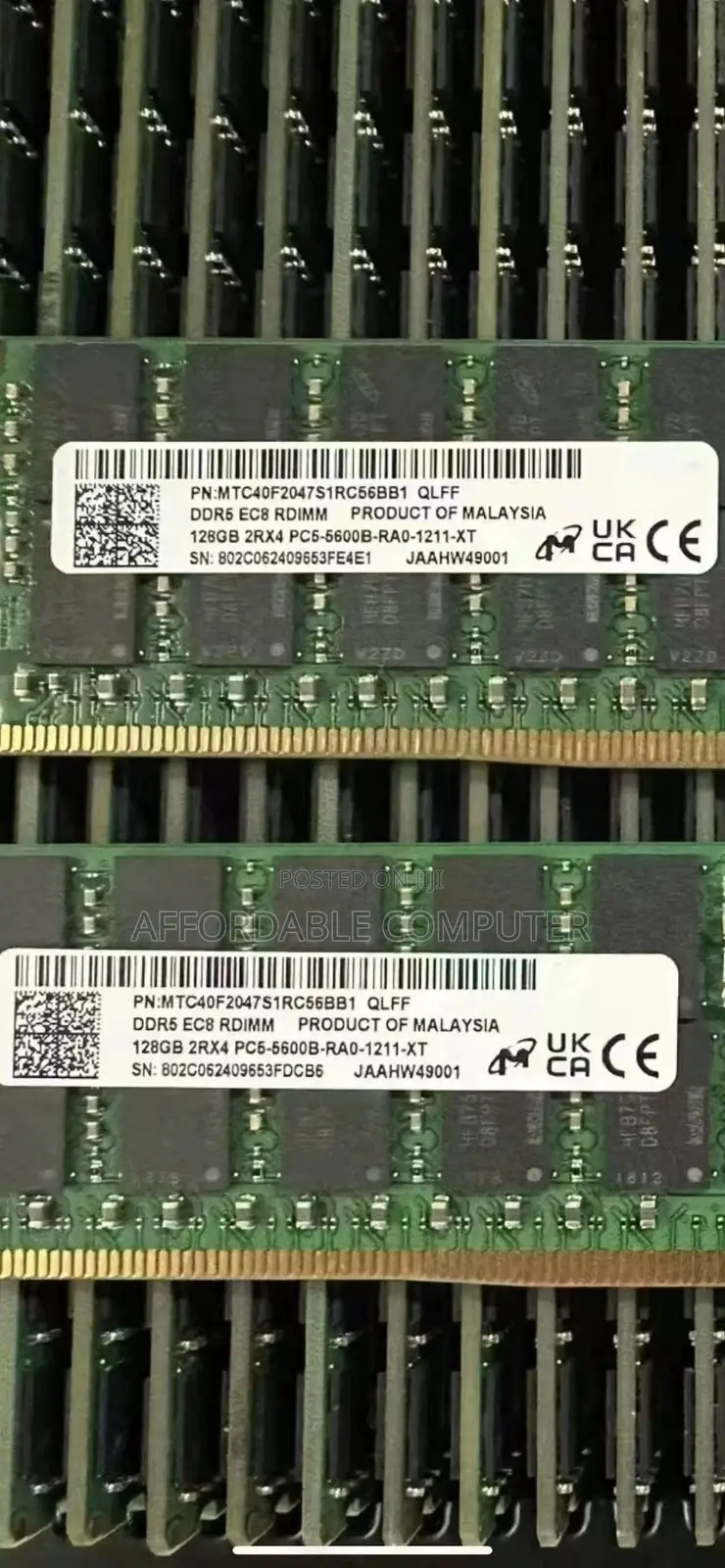 128GB 2rx4 Pc5-5600b Rdimm Memory Server