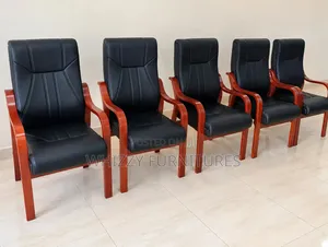 Black Leather Office Waiting Room Chair's