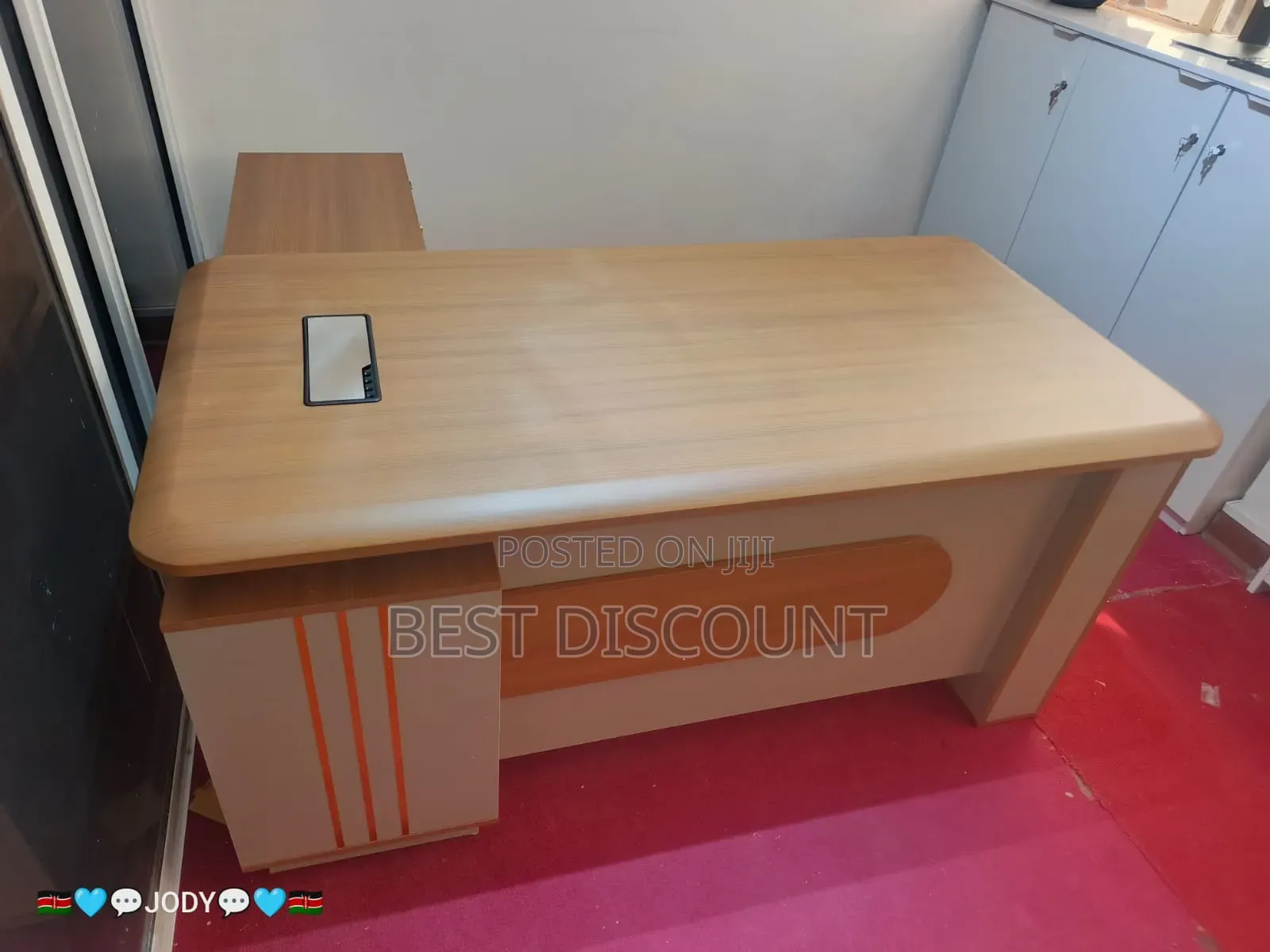 Elegant Office Desk With Side Return Cabinet