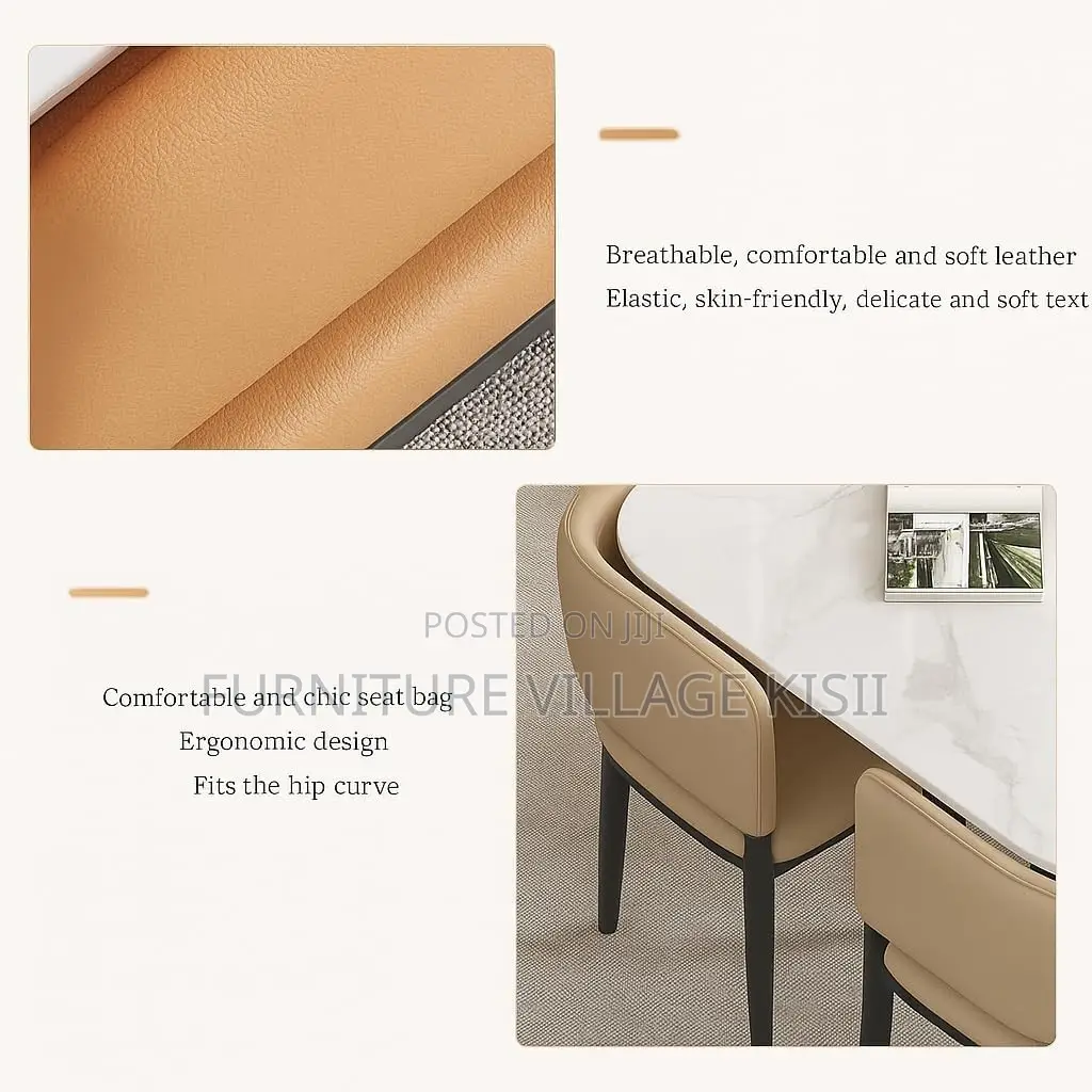 Modern 4-Seater Marble Dining Table Set