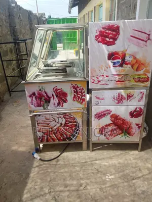 Commercial Stainless Steel Food Display Counter & Grill