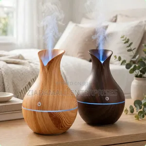 Wooden Ultrasonic Humidifier 130Ml - Vase Aroma Diffuser - New