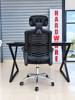 Black Metallic Table and Black Chair