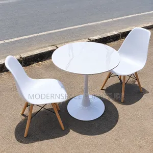 White Round Dining Table Set With 2 Chairs