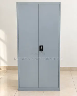 Grey Two-Door Steel Office Cabinet