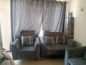 7 Seater Grey Velvet Sofa Set