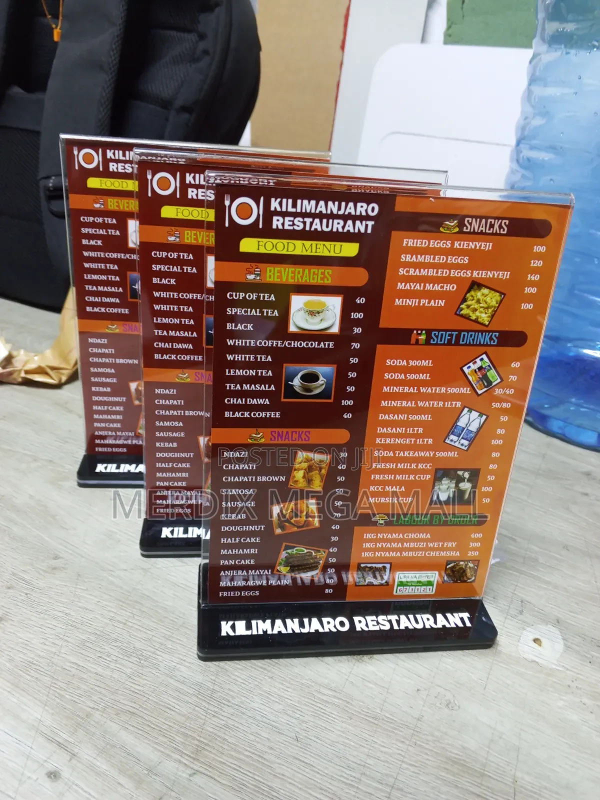 A5 Menu Stand, Acrylic Table Flag