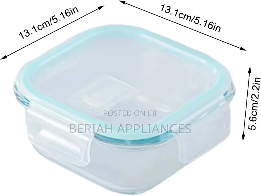 1200ml Square Borosilicate Glass Lunch Box