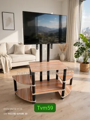 Executive TV Stand TVM59 - Glass Wood - Bracket Mount - New